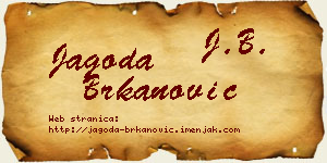 Jagoda Brkanović vizit kartica